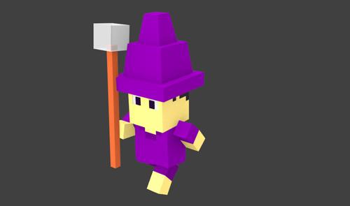 Voxel Low Poly Character + Animation for BGE preview image